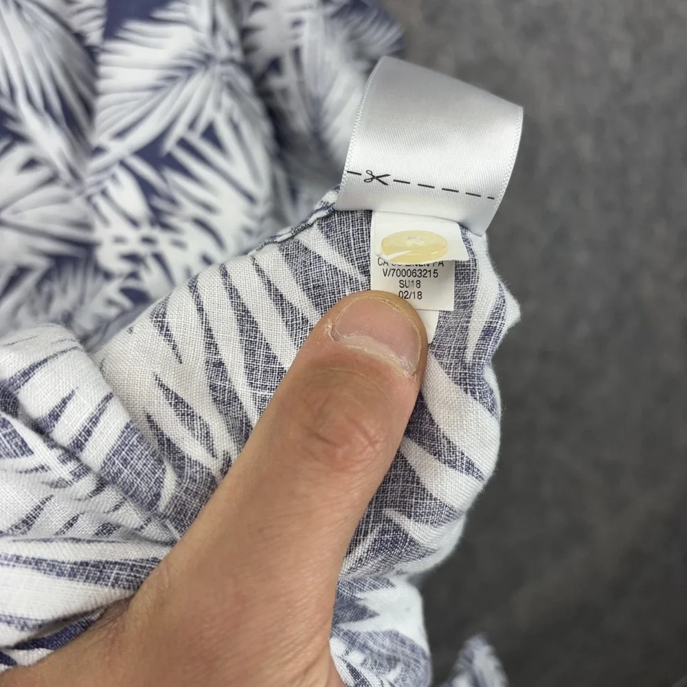 Banana Republic 100% Linen Hawaiian‎ Shirt Men's XL Camden Standard Fit Blue